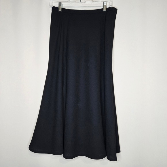 Karen Scott Dresses & Skirts - Karen Scott Womens Black Midi Skirt Elastic Waist Pull On Career